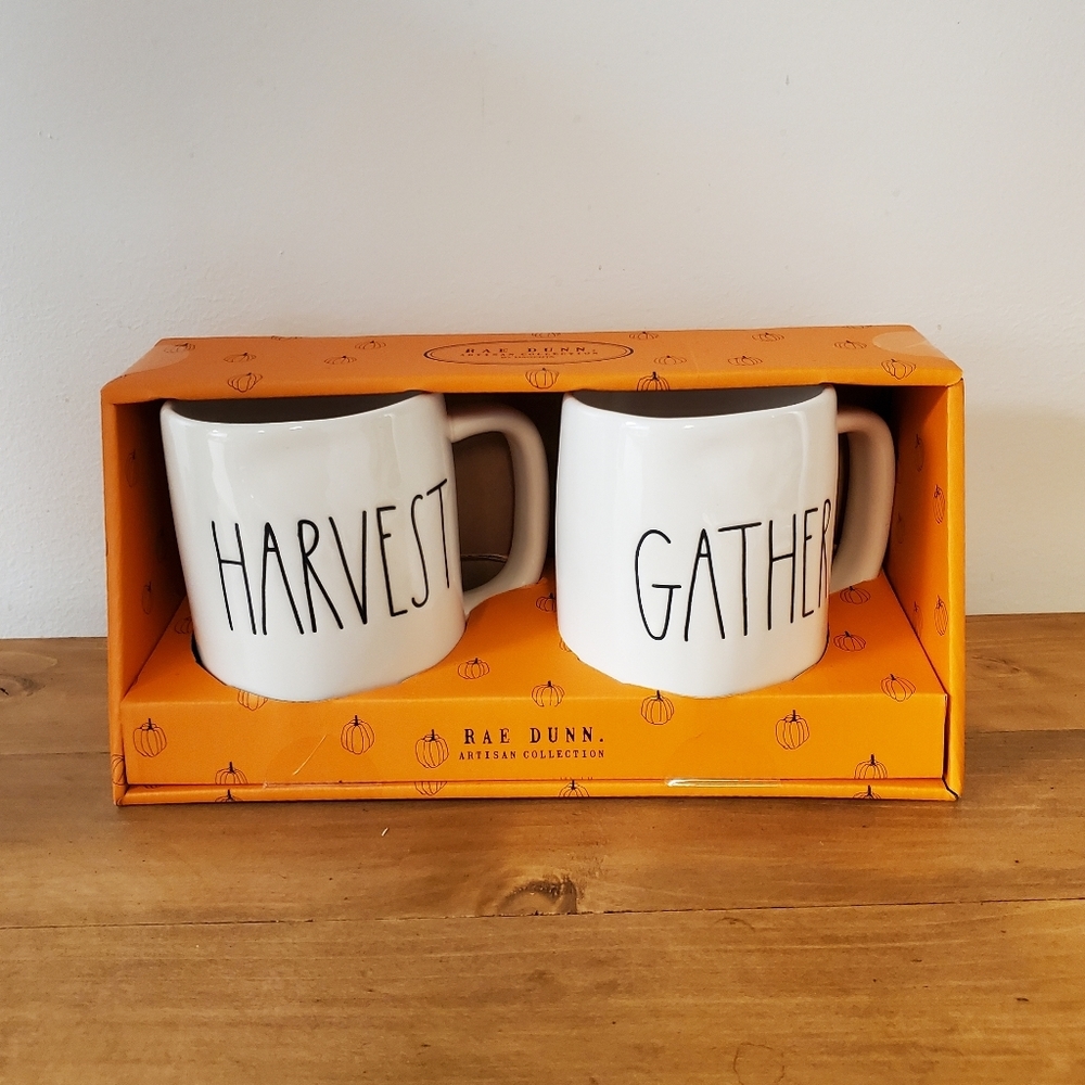 RAE DUNN | Mugs x 2 - Harvest and Gather (Thanksgiving / Fall) - Picture 5 of 6